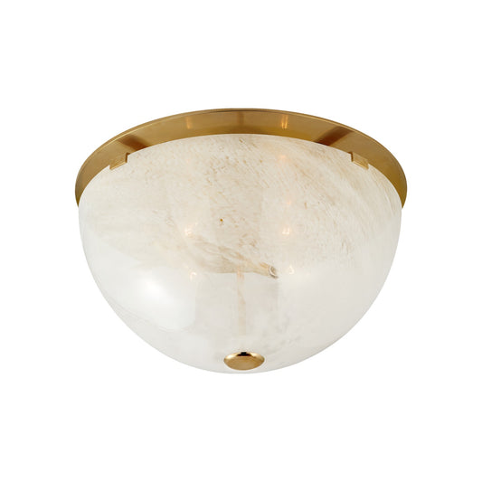 Serein Flush Mount with White Strie Glass