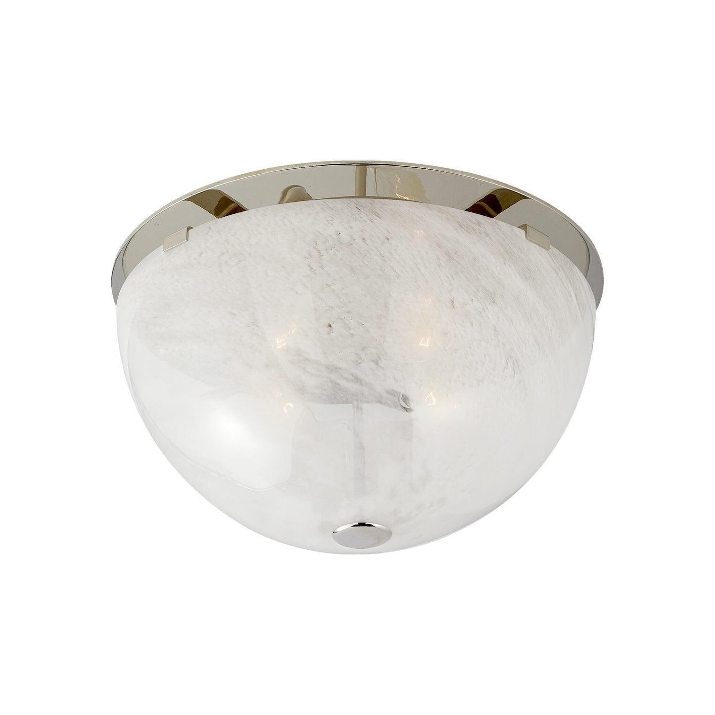 Serein Flush Mount with White Strie Glass