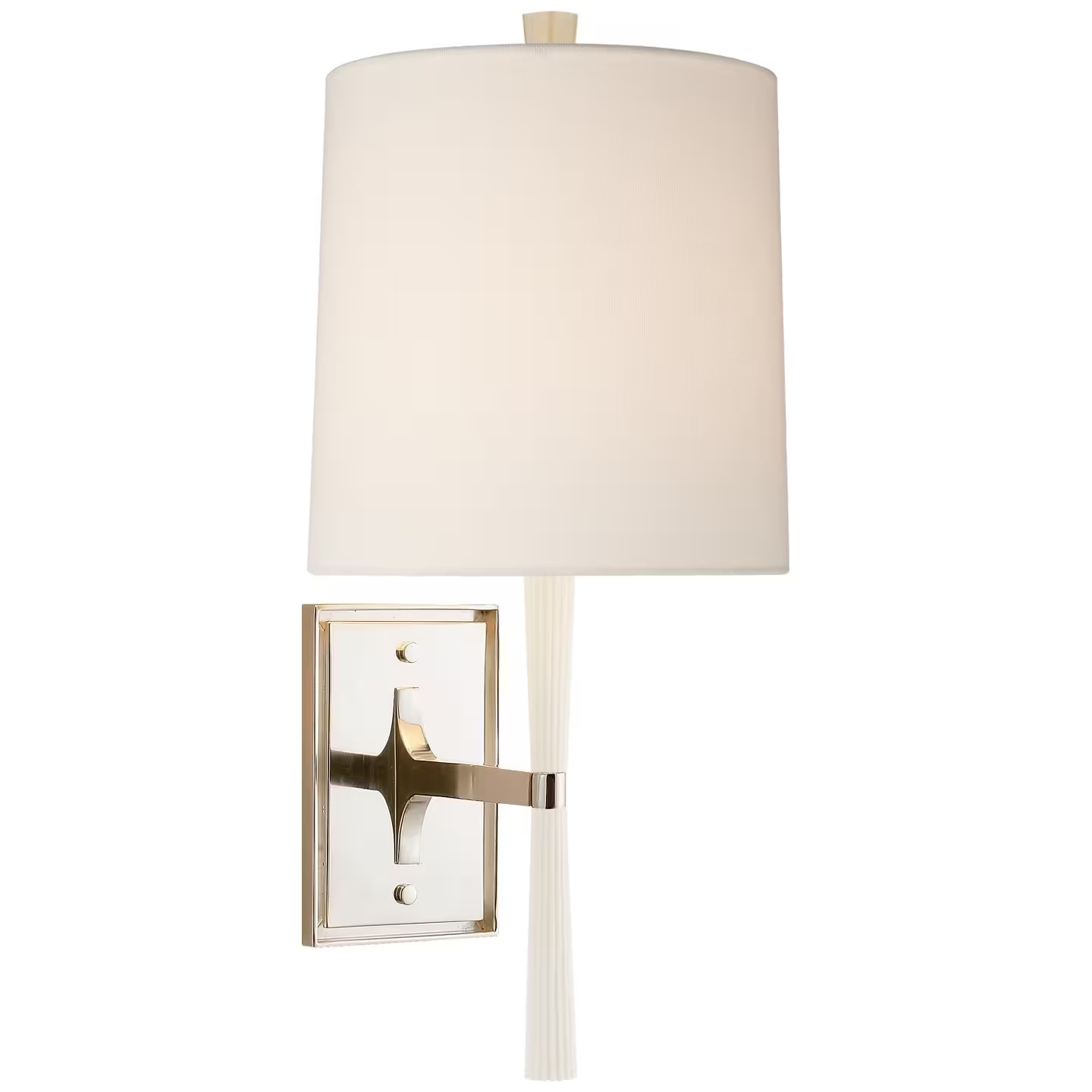 Refined Rib Sconce with Linen Shade