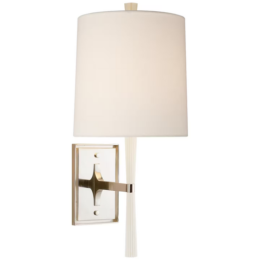 Refined Rib Sconce with Linen Shade