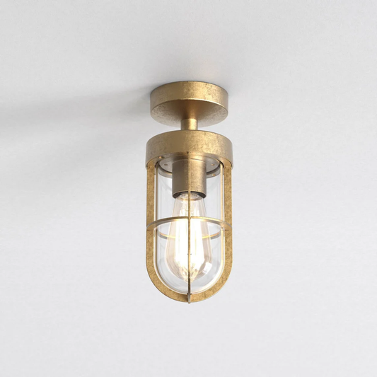Cabin Exterior Coastal Semi-Flush Coastal Brass