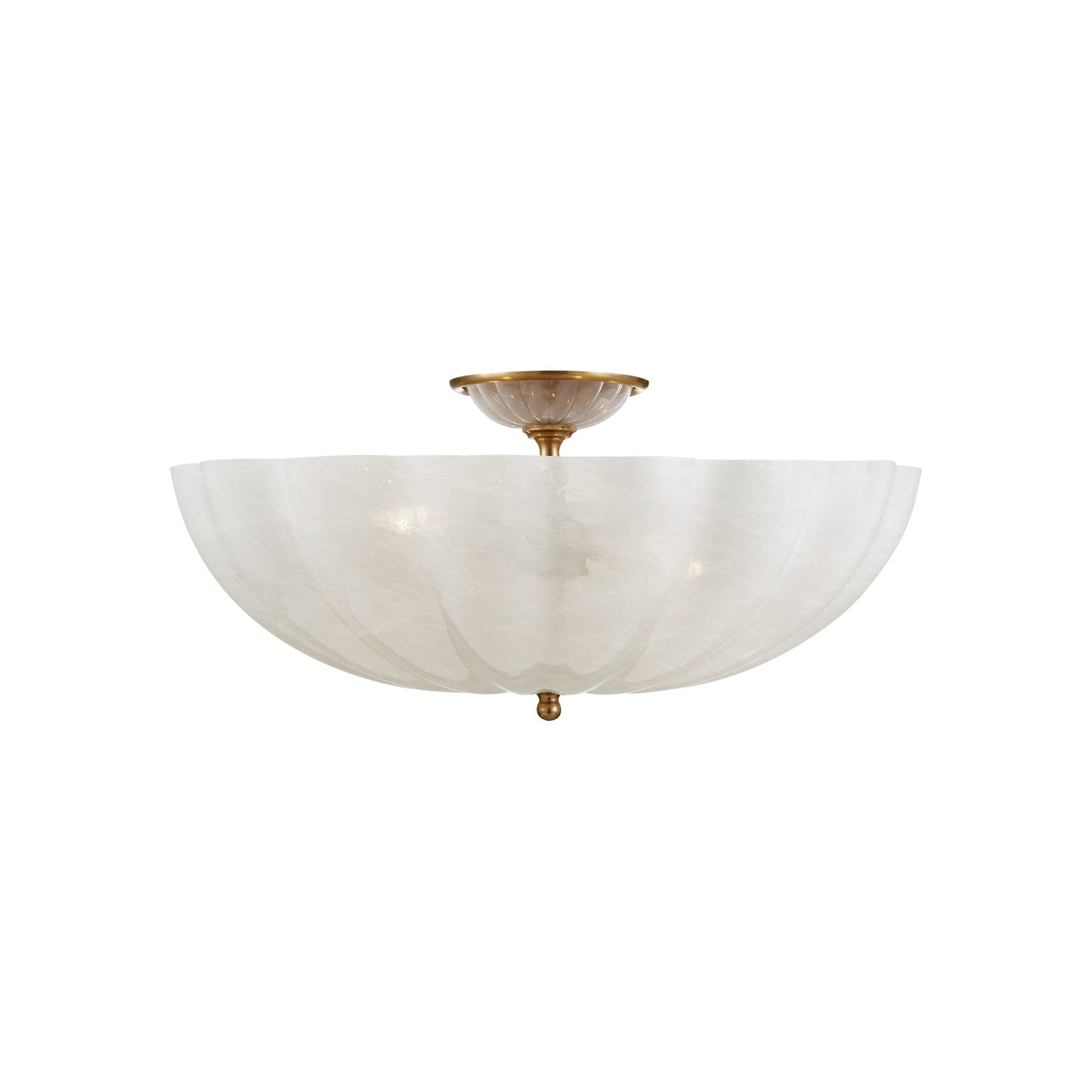 Rosehill Semi Flush with White Strie Glass