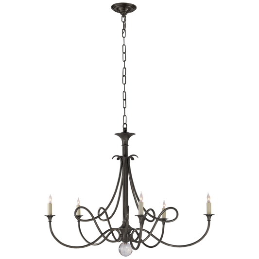 Double Twist Large Five-Light Chandelier