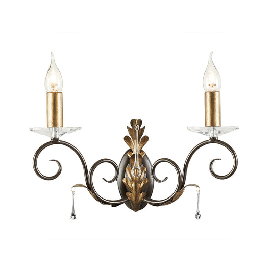 Amarilli 2-Light Wall Bracket with Clear Glass Drops