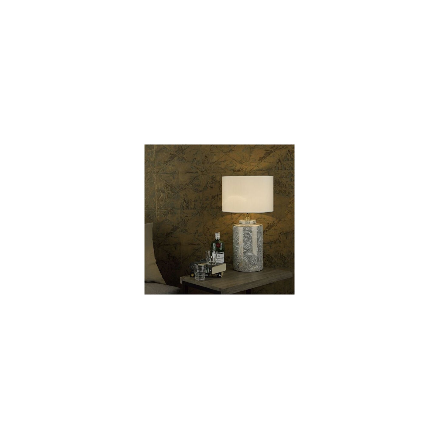 Ayesha Table Lamp White & Gold