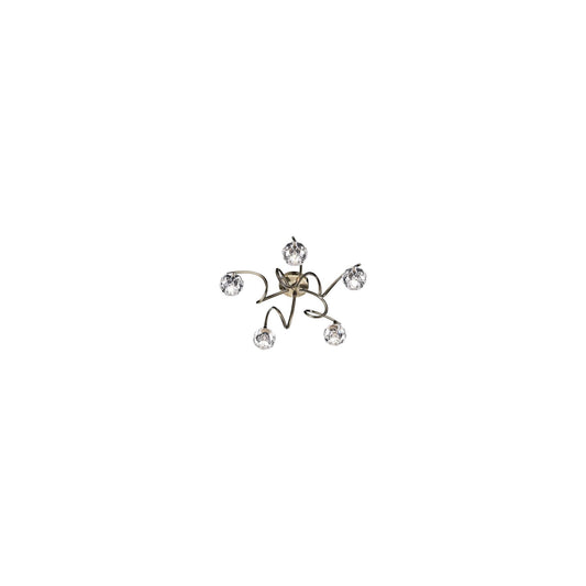 Babylon 5-Light Flush Mount Antique Brass