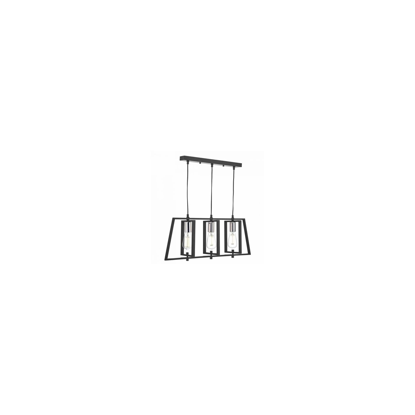 Dax 3-Light Bar Pendant Black & Polished Chrome