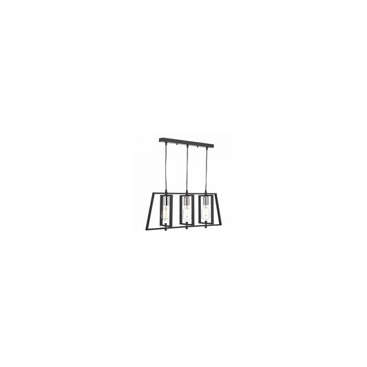Dax 3-Light Bar Pendant Black & Polished Chrome