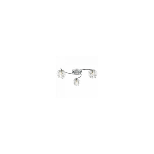 Elma 3-Light Semi Flush Polished Chrome & Glass