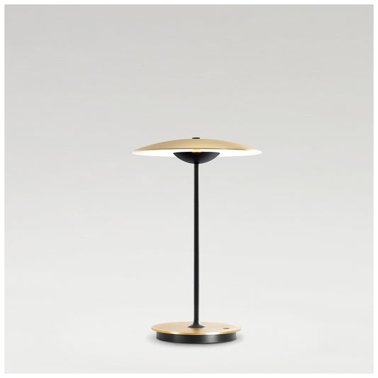 Ginger 20M Portable LED Table Lamp with Lacquered Black Matt Metal Stem