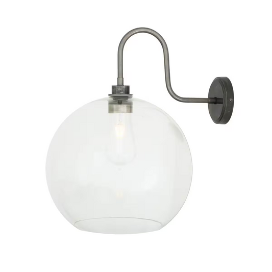 Leith Opal Glass Swan Neck Wall Light