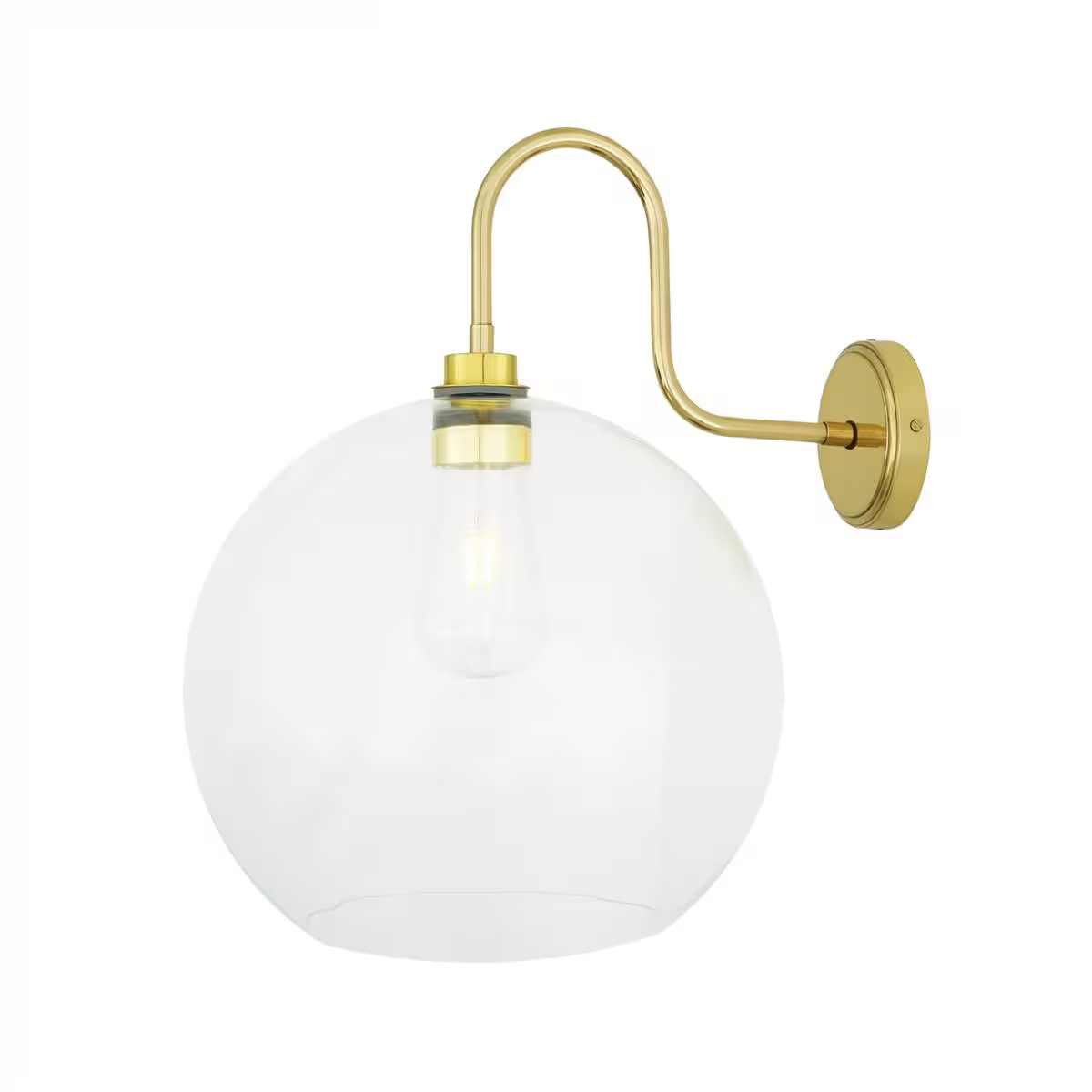 Leith Opal Glass Swan Neck Wall Light