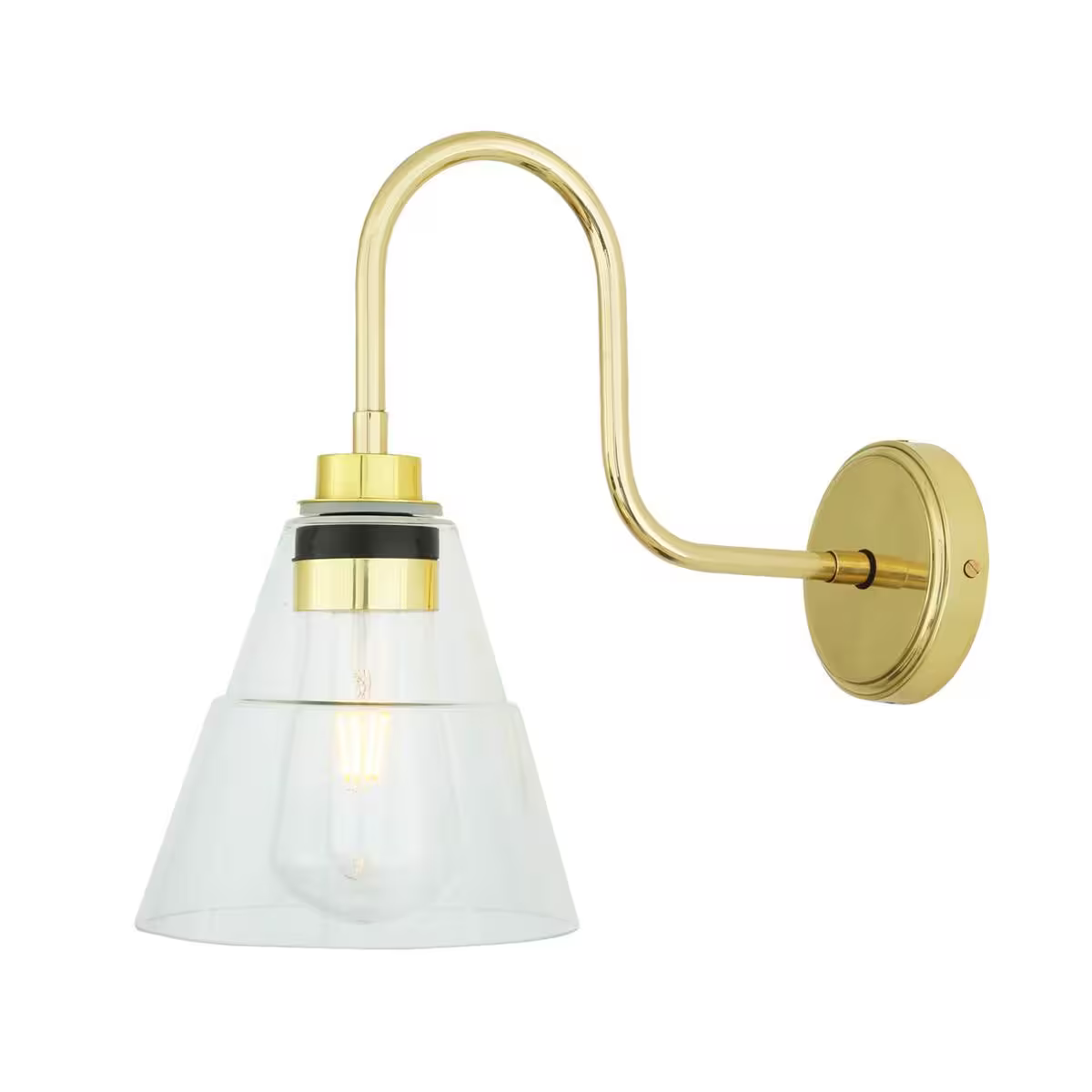 Kairi Glass Swan Neck Wall Light