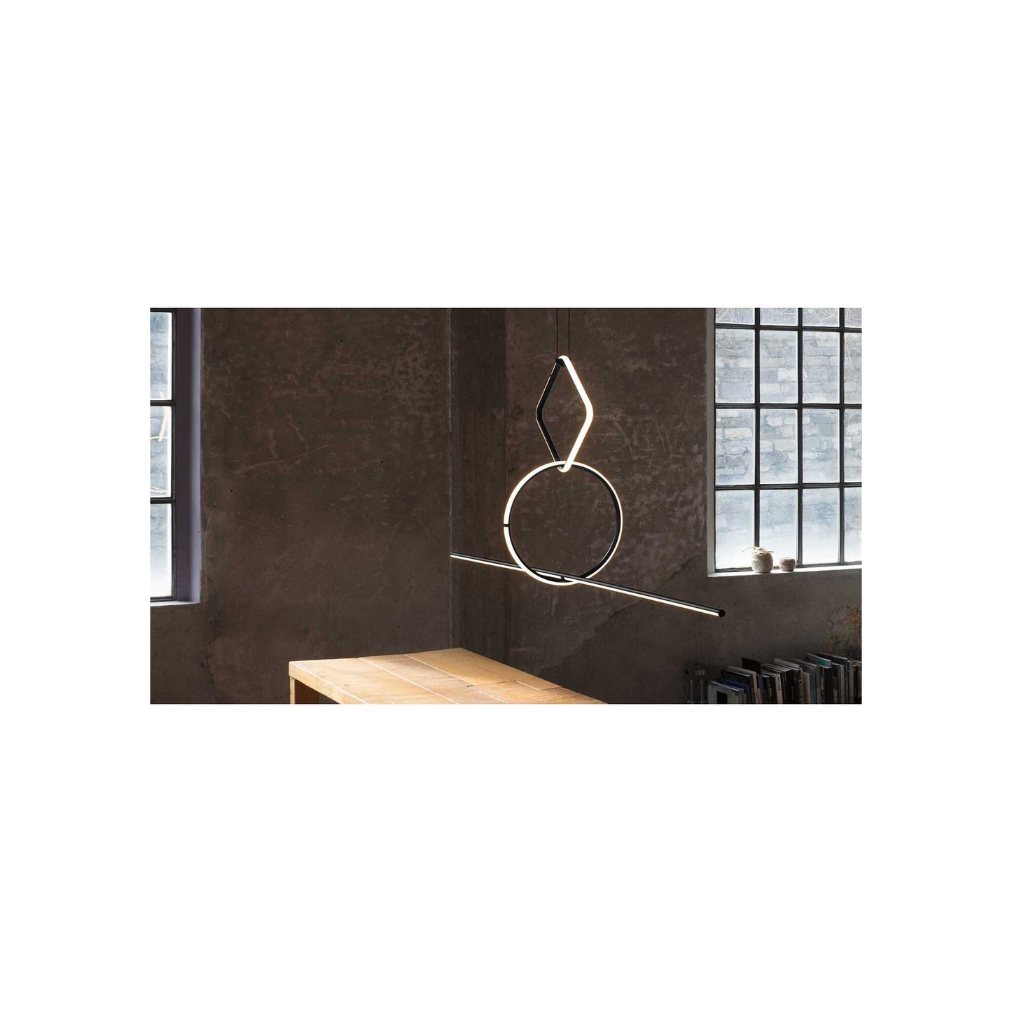 Arrangements Round Large LED Pendant Matt Black