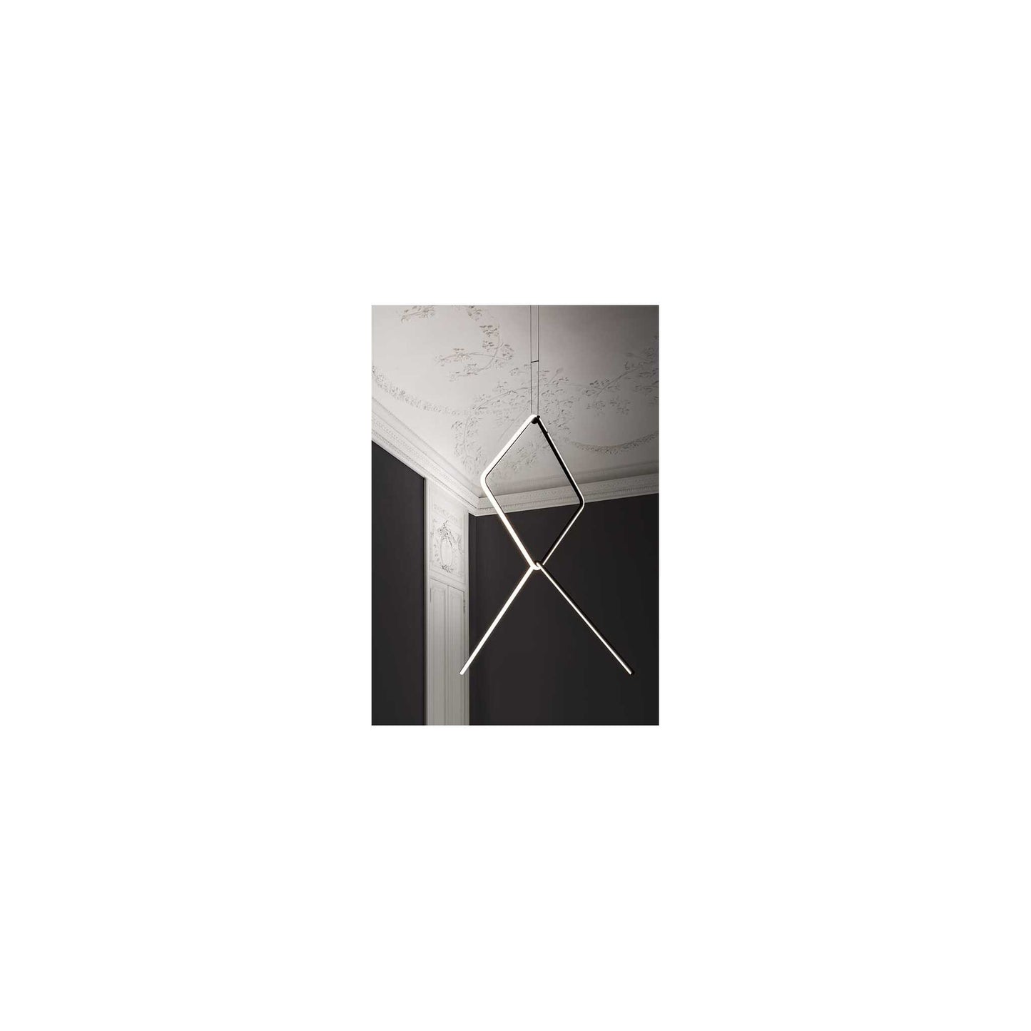 Arrangements Square Large LED Pendant Matt Black