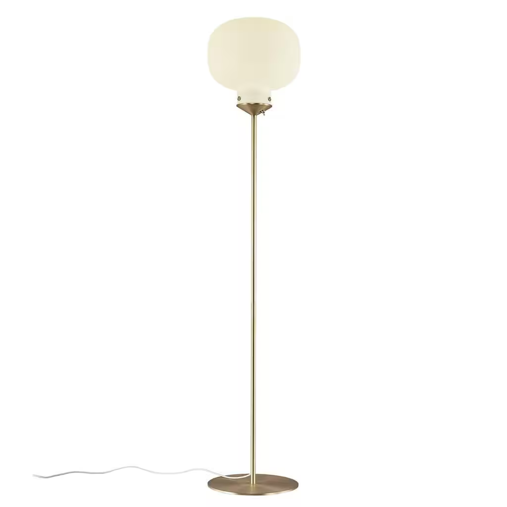 Raito Floor Lamp Brass & Opal Glass
