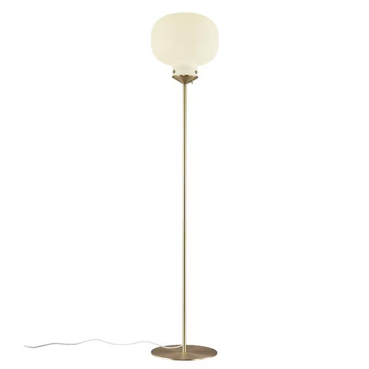 Raito Floor Lamp Brass & Opal Glass