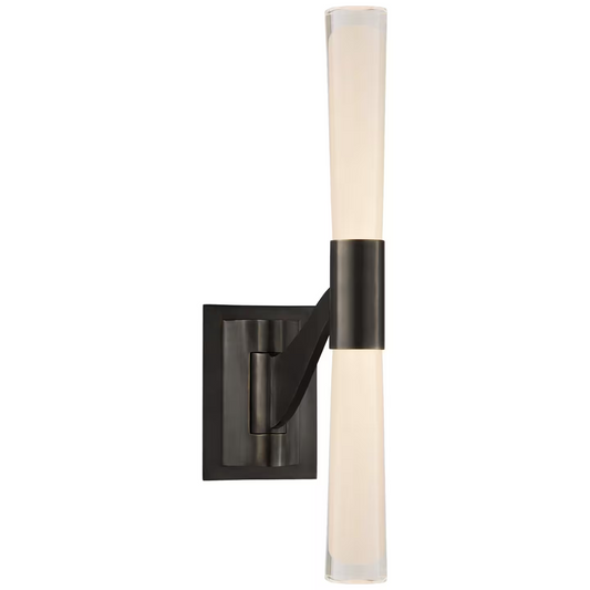 Brenta Single Articulating Sconce with White Glass