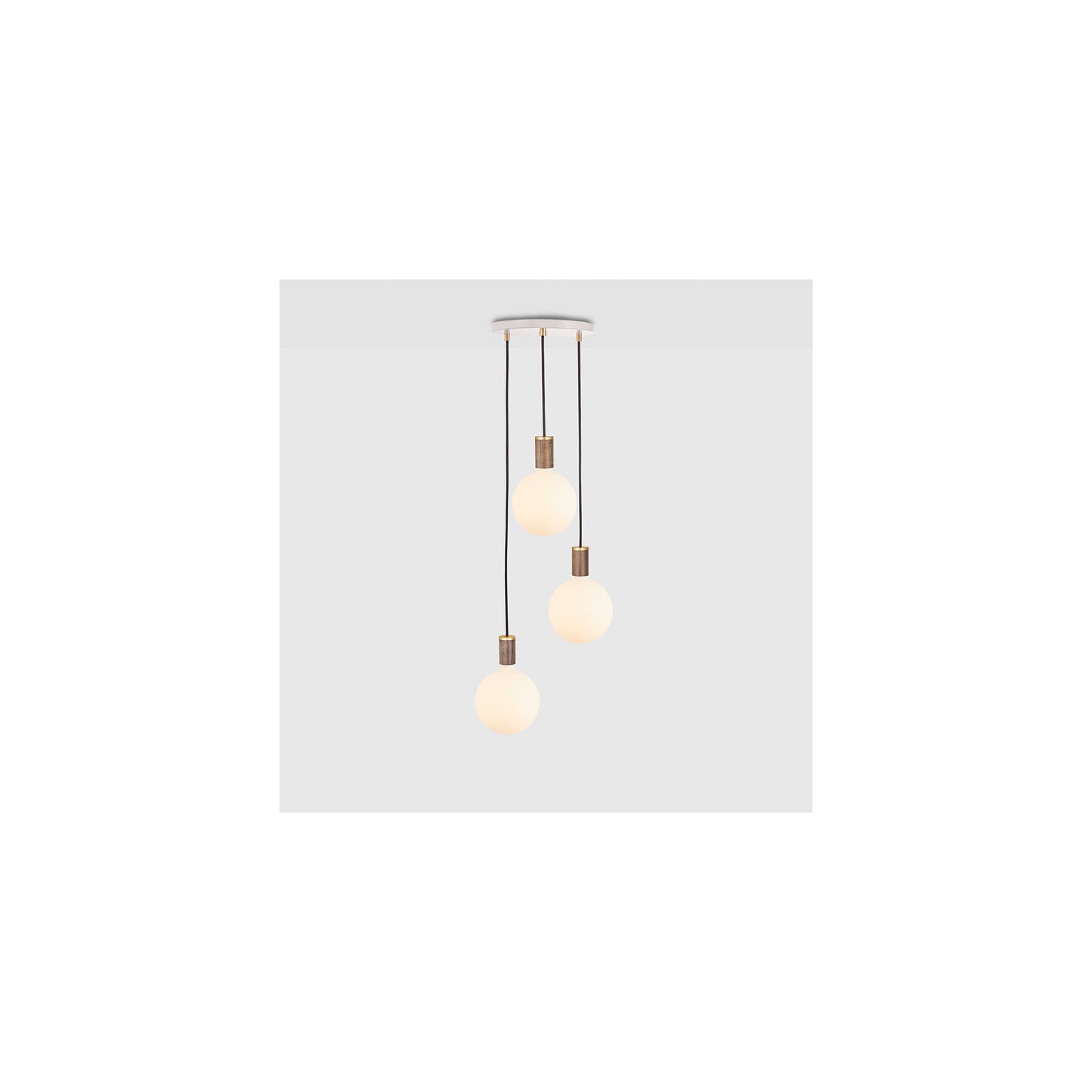 Triple Pendant White with Sphere IV