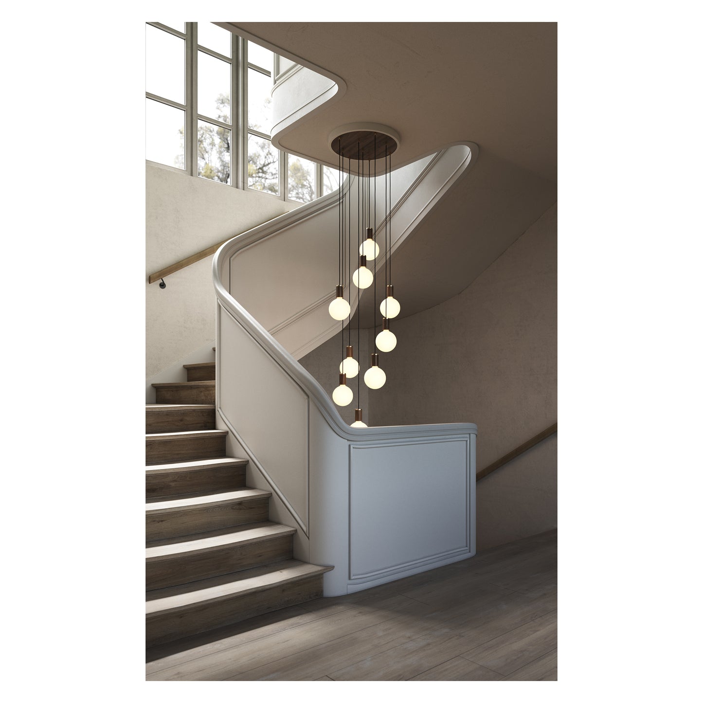 Nine Pendant with Sphere IV Bulbs