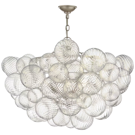 Talia Pendant with Clear Swirled Glass