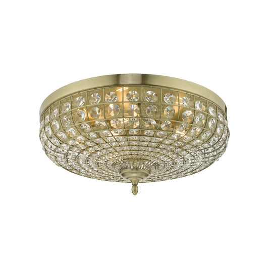Asmara 5-Light Flush Mount Antique Brass