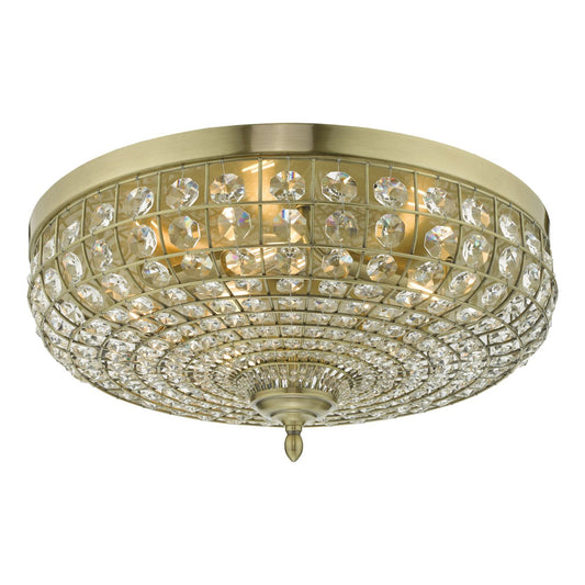 Asmara 5-Light Flush Mount in Antique Brass