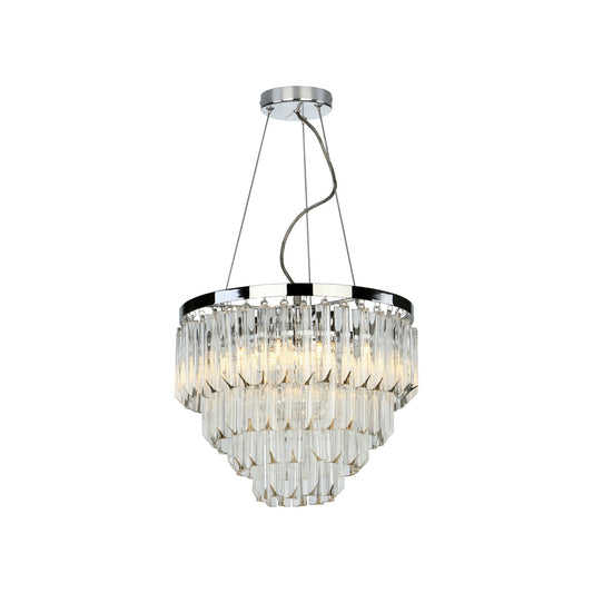 Fame 5-Light Pendant Polished Chrome with Crystal Glass