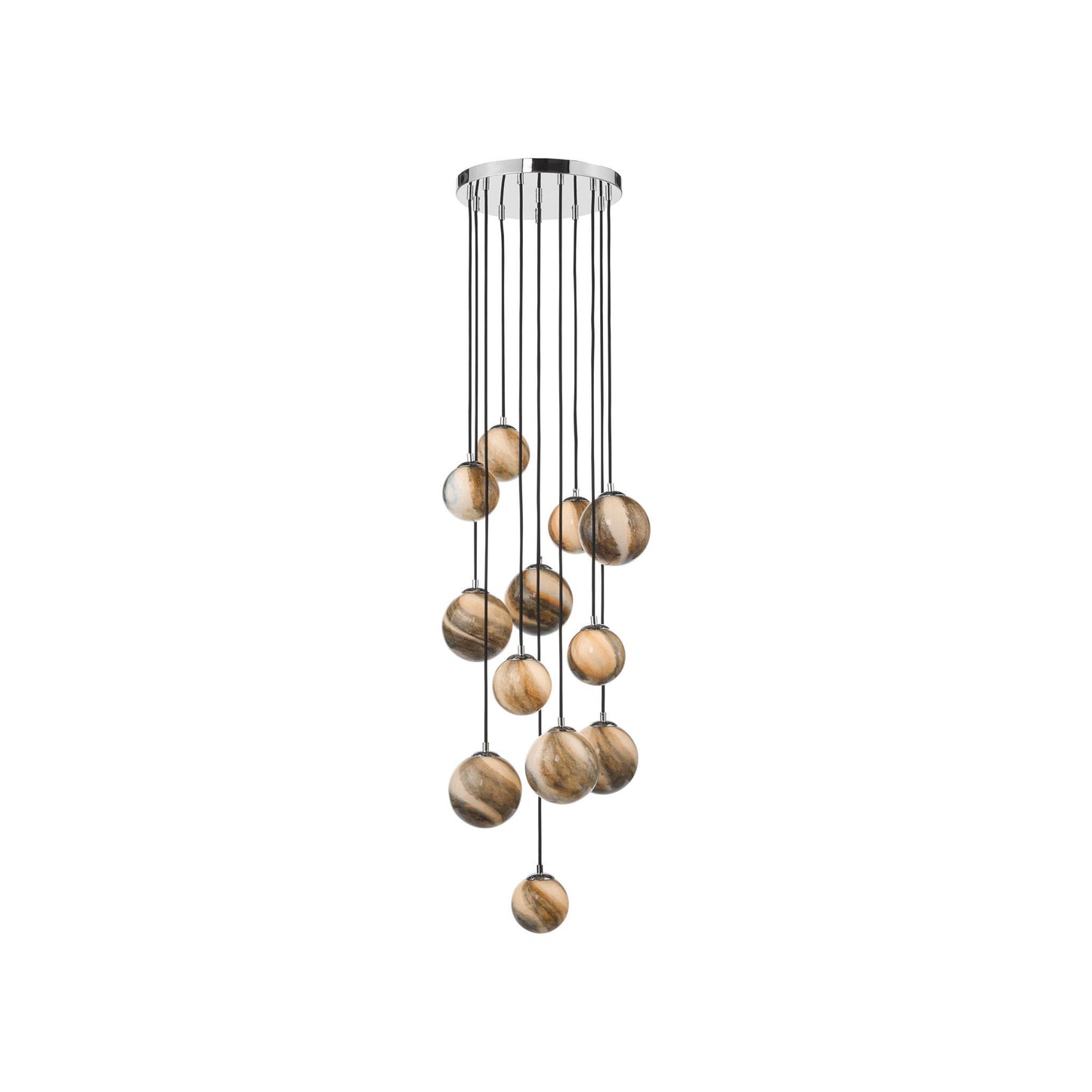 Mikara 12-Light Cluster Pendant Polished Chrome 2.5M
