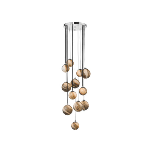 Mikara 12-Light Cluster Pendant Polished Chrome 2.5M