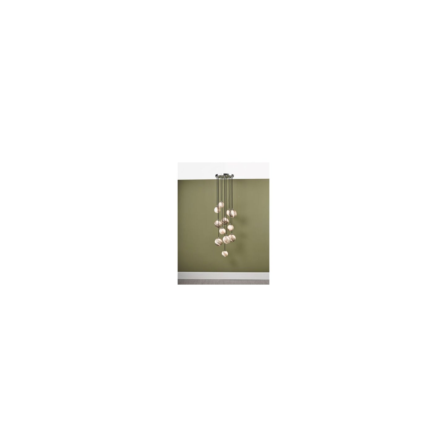 Mikara 12-Light Cluster Pendant Polished Chrome 2.5M