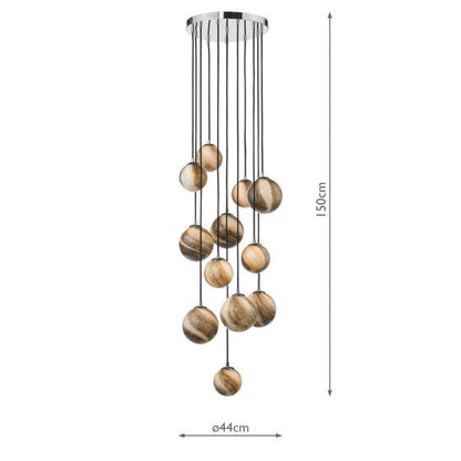 Dar Mikara 12 Light Cluster Pendant