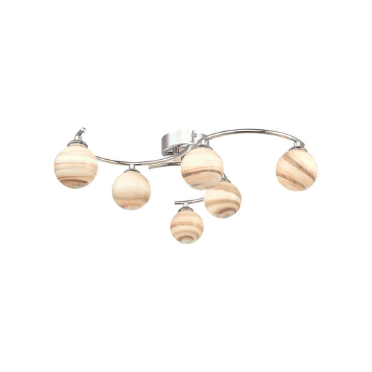 Atiya 6-Light Semi-Flush with Planet Style Glass