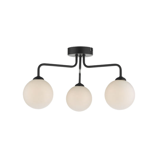 Feya 3-Light Semi Flush Matt Black