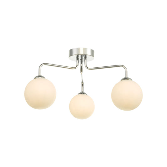 Feya 3-Light Semi Flush Polished Chrome