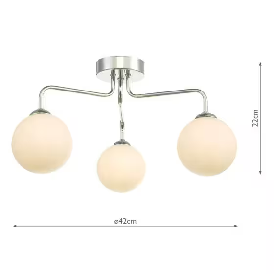 Feya 3-Light Semi Flush