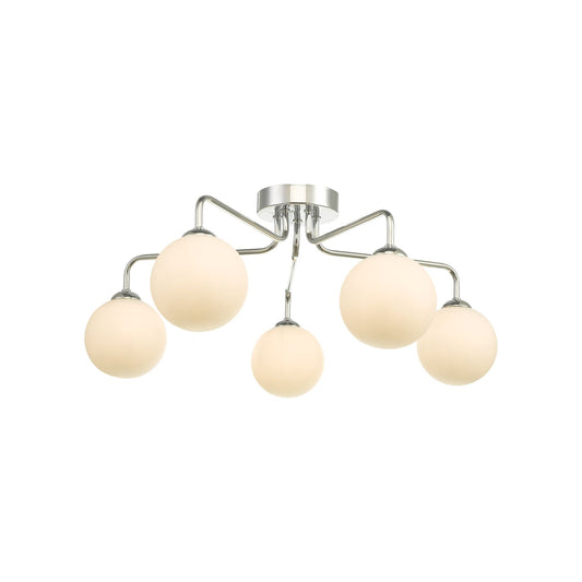 Feya 5-Light Semi Flush Polished Chrome
