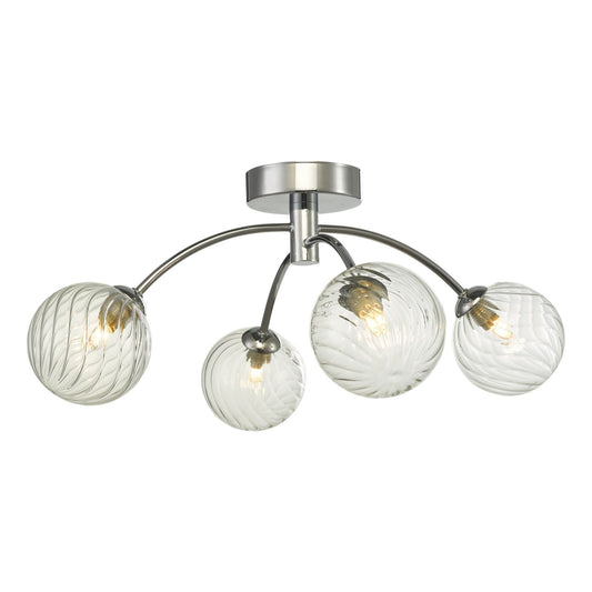Dar Izzy 4 Light Semi-Flush Ceiling Light