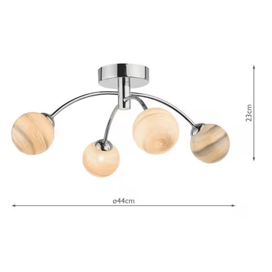 Izzy 4-Light Semi Flush