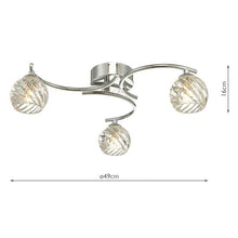 Dar Nakita 3-Light Semi Flush Ceiling Light