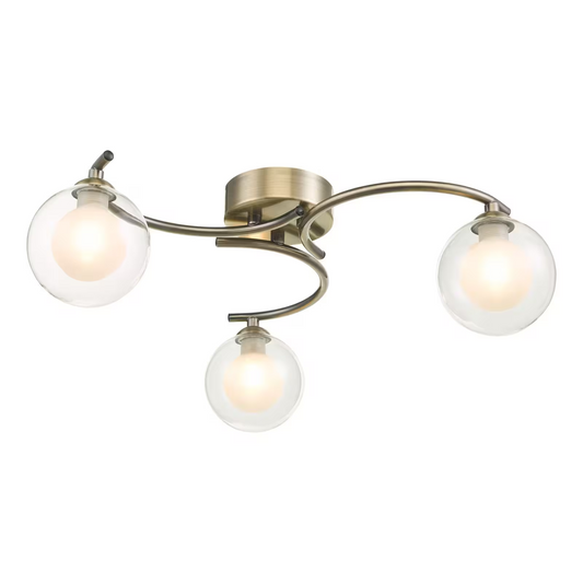 Nakita 3-Light Opal Glass Semi Flush with Opal Glass