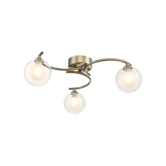 Nakita 3-Light Opal Glass Semi Flush with Opal Glass