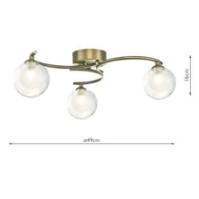 Dar Nakita 3 Light Semi Flush Ceiling Light