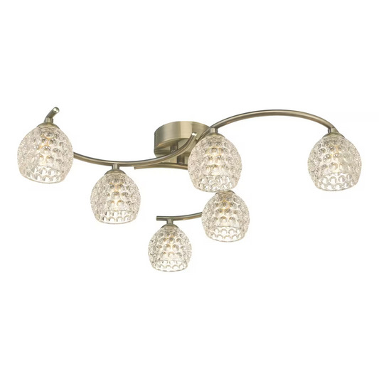 Nakita 6-Light Dimpled Glass Semi Flush