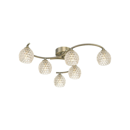 Nakita 6-Light Dimpled Glass Semi Flush