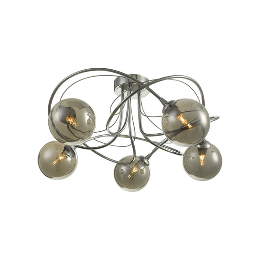 Onawa 5-Light Semi Flush Polished Chrome