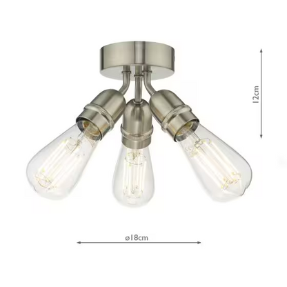 Dar Yao 3-Light Flush Ceiling Light