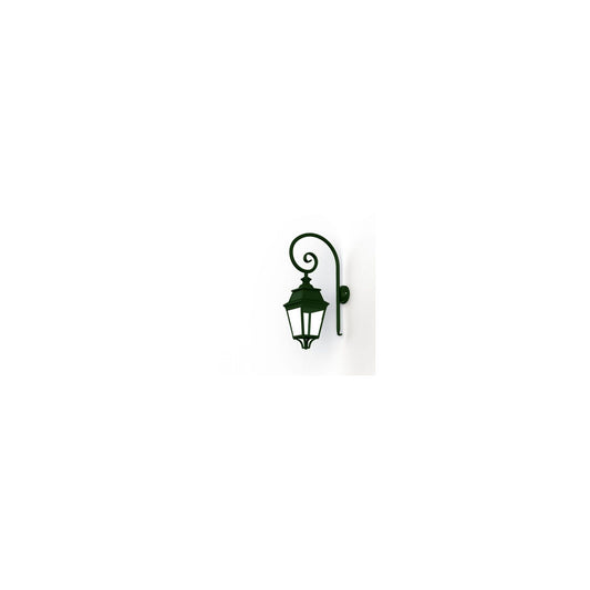 Avenue 3 Clear Glass Swan Neck Wall Bracket with Four-Sided Lantern