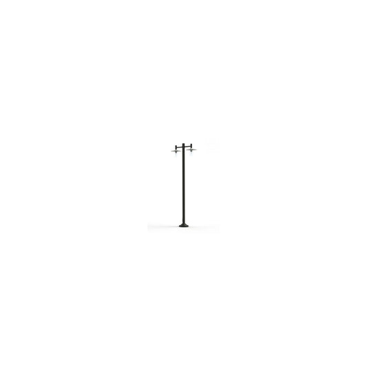 Montana Model 4 Double Arm Clear Glass & Copper Shade Lamp Post with Cast Aluminium Pole