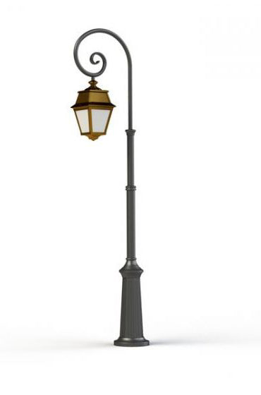 Avenue 2 Model 8 Large Opal Glass Swan Neck 3000K LED Lamp Post